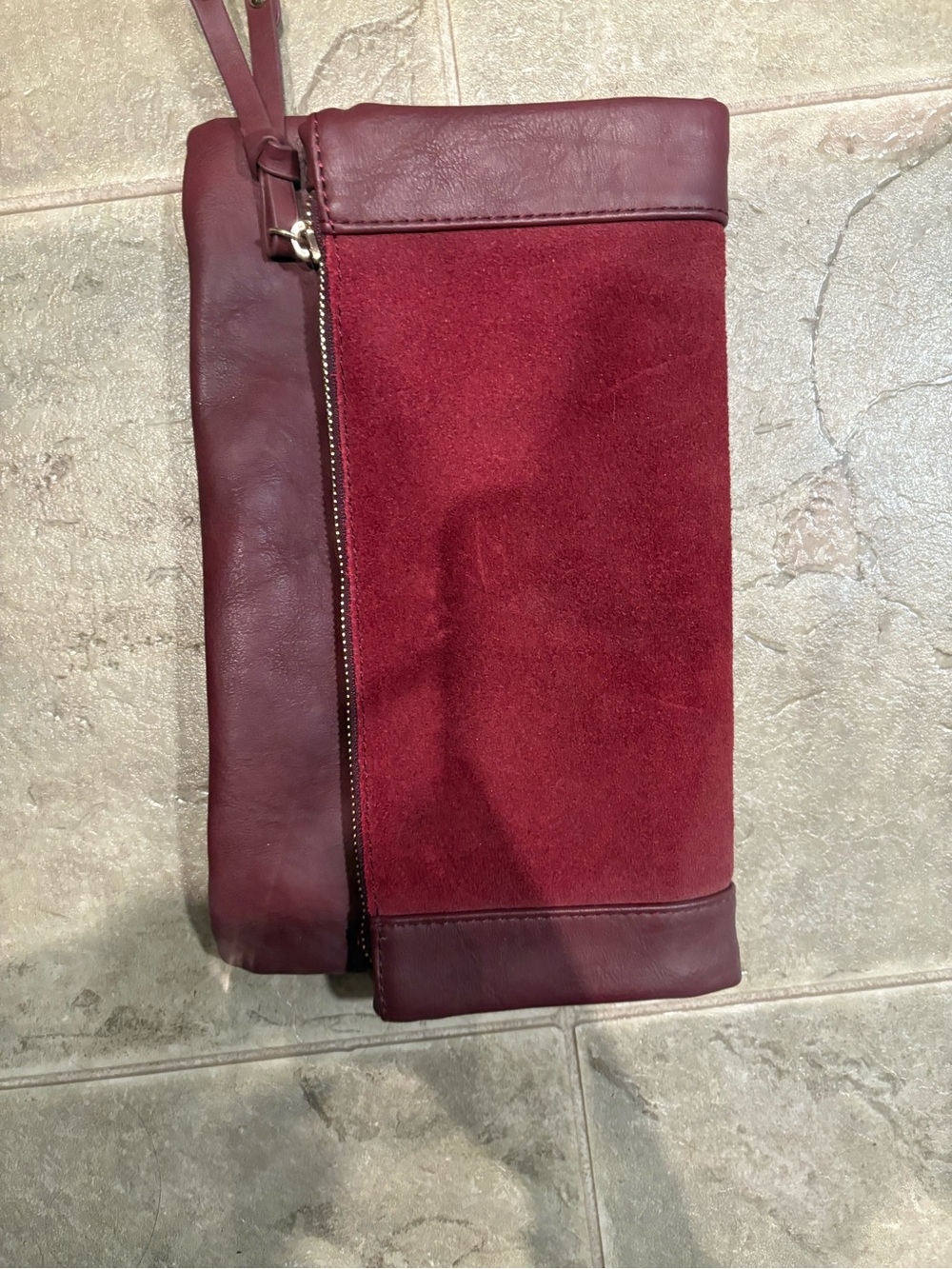 Burgundy Fold-Over Clutch